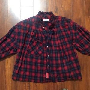 WE THE FREE plaid snap button flannel shirt